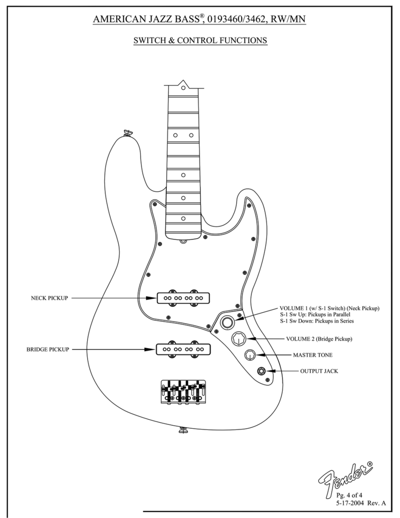 Fender 0193460/3462 Parts list manual