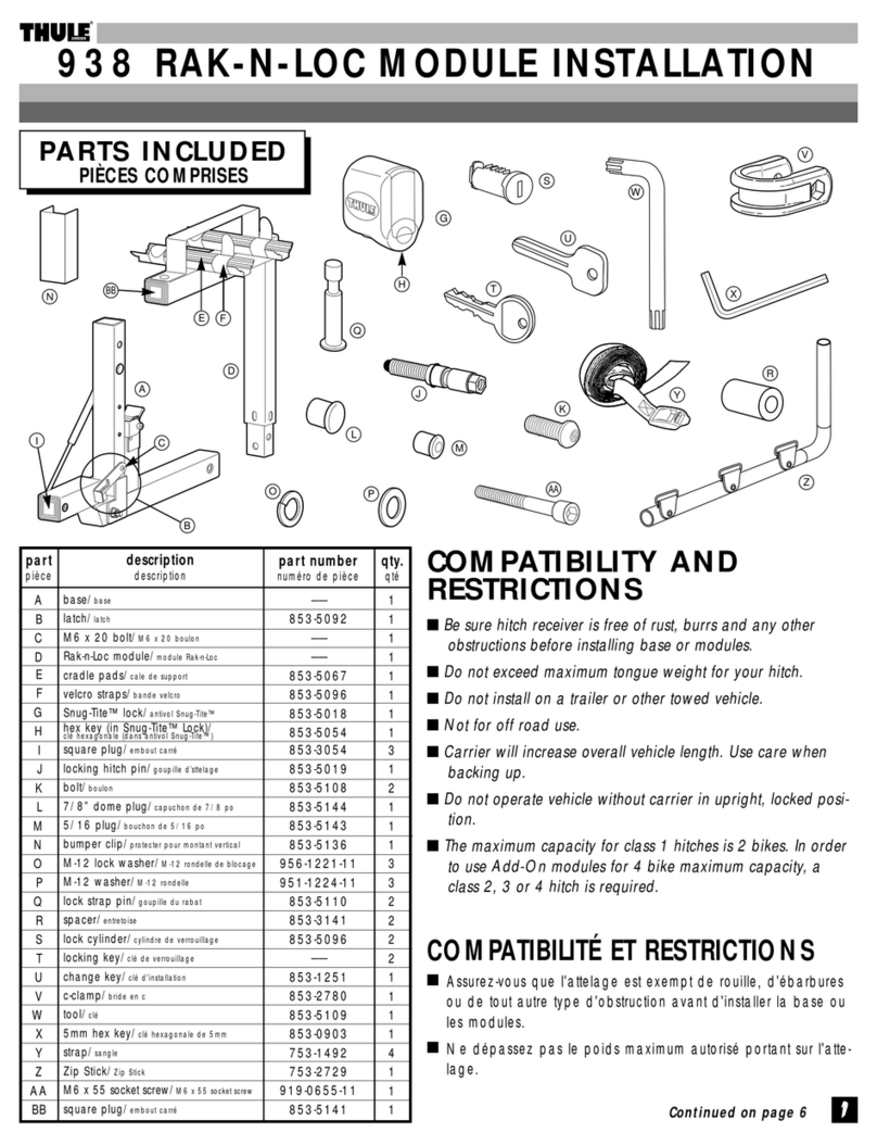 Thule 938 User manual