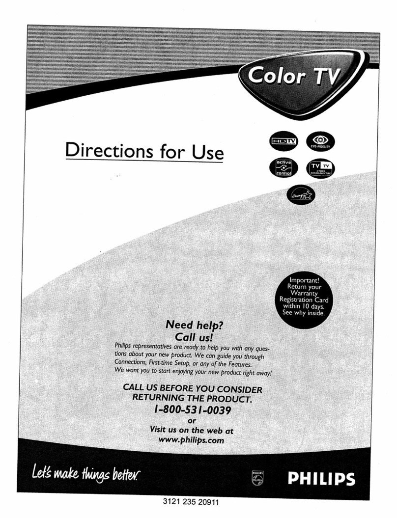 Philips 34 IN WIDESCREEN HDTV MONITOR 34PW862H Manual