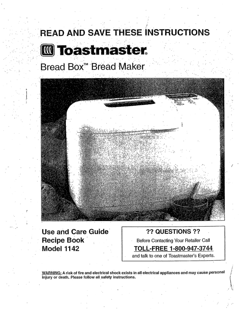 Toastmaster BREAD BOX 1142 User manual