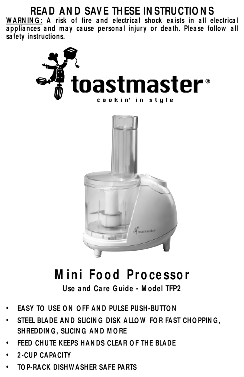 Toastmaster TFP2 User manual