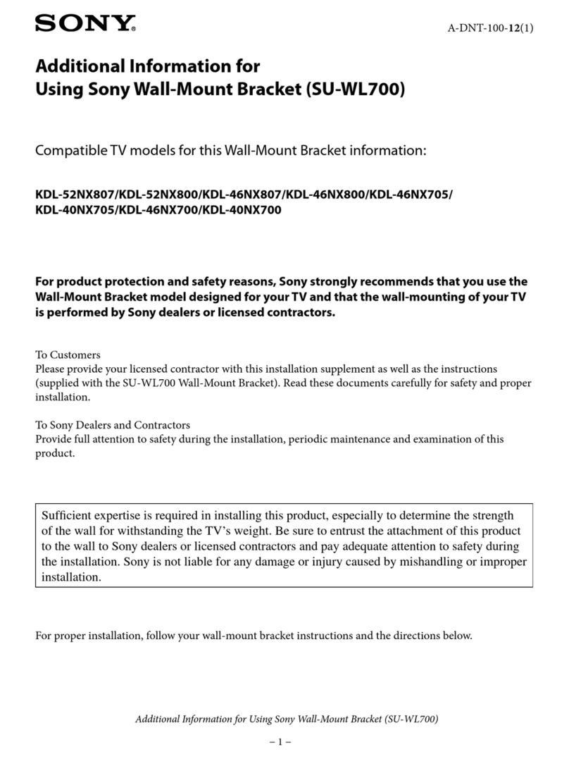 Sony SU-WL700 Additional information for Using