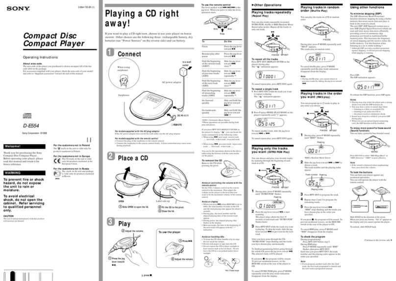 Sony D-E554 User manual