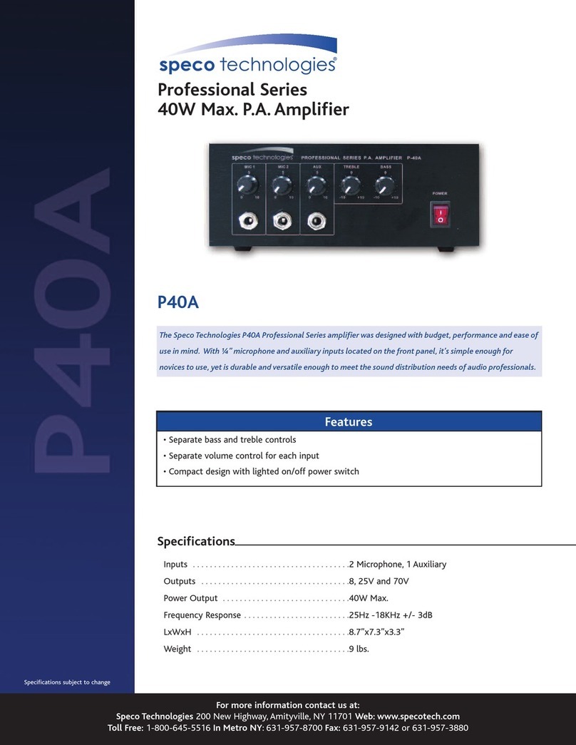 Speco P40A User manual