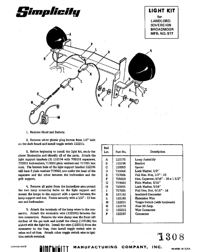 Simplicity 517 User manual