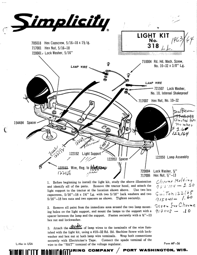 Simplicity 318 User manual