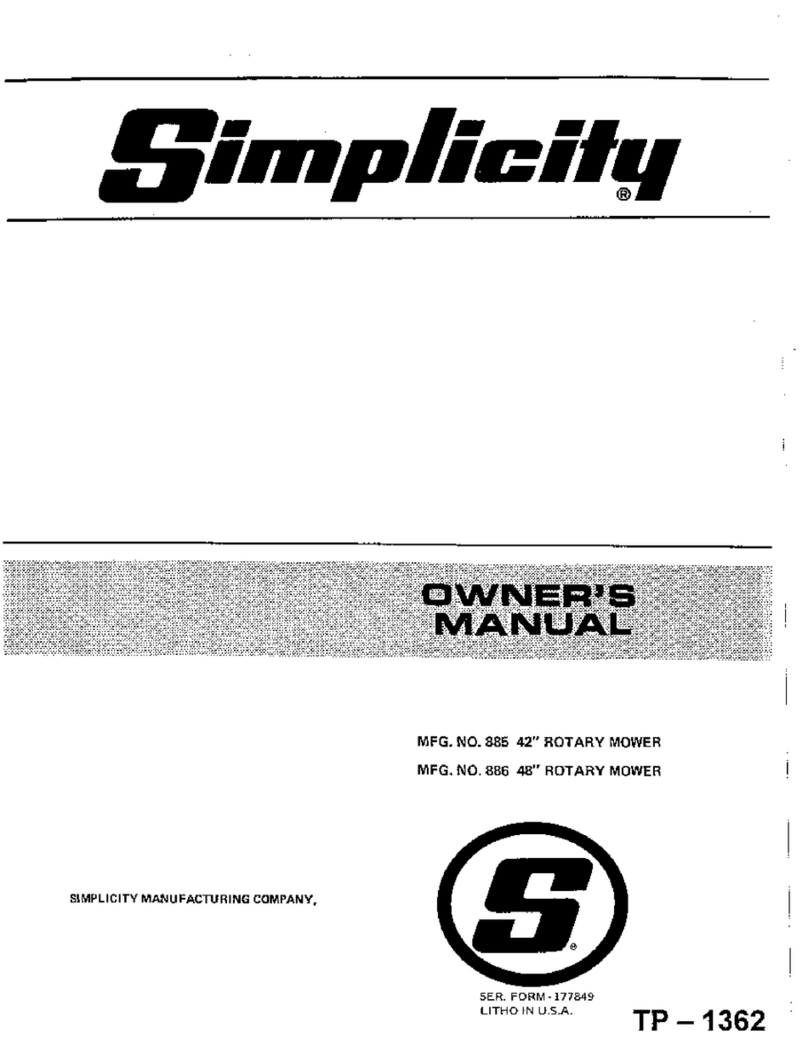 Simplicity 885 User manual
