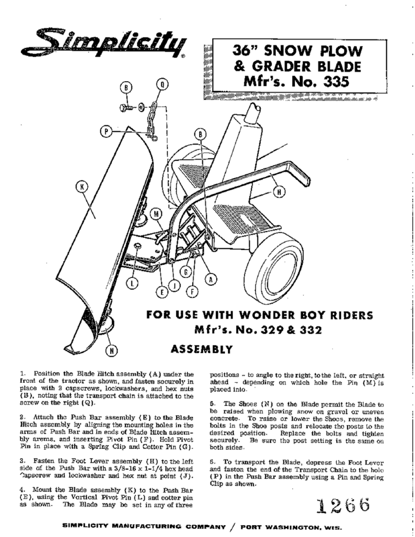 Simplicity 335 User manual