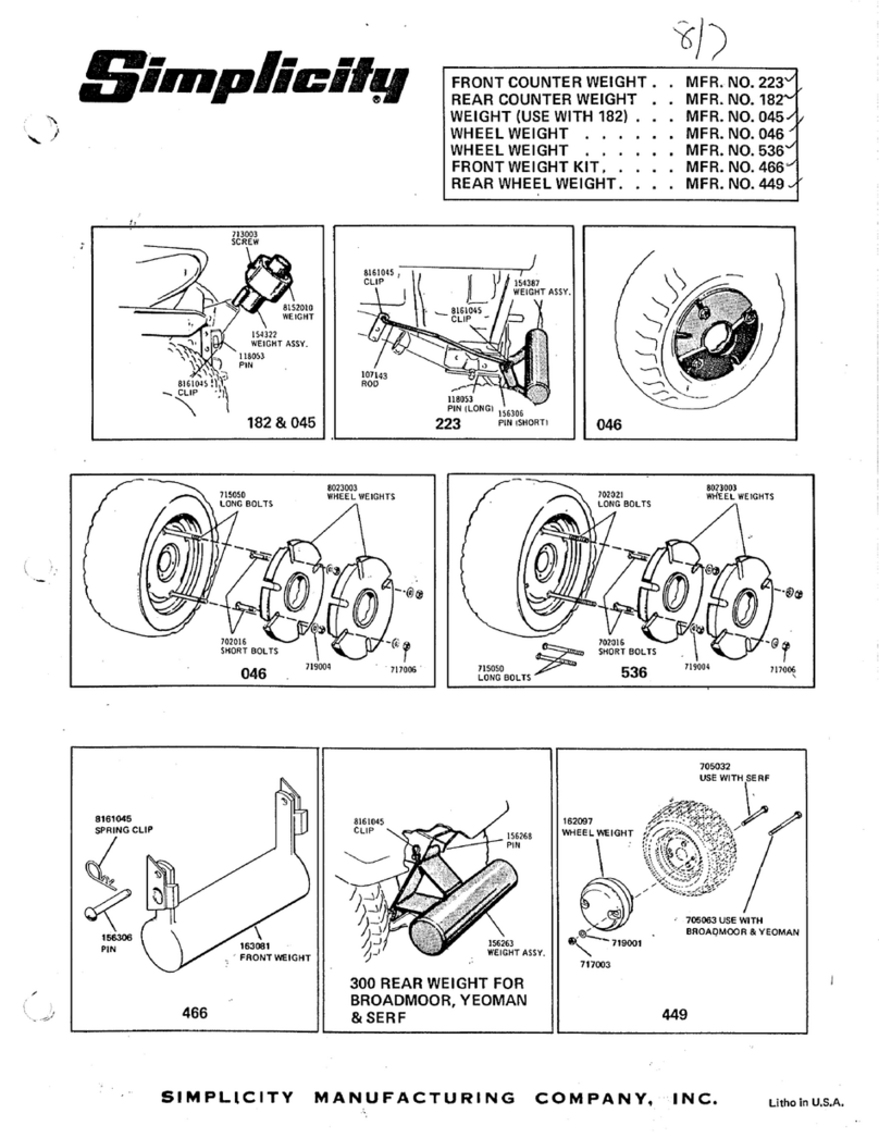 Simplicity 46" Single Stage Snowthrower - Body & Setup guide