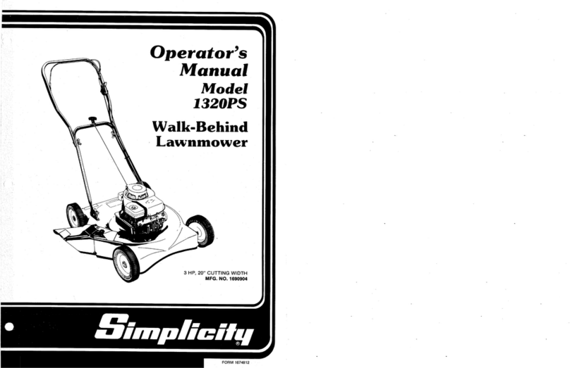 Simplicity 1320PS Mower User manual