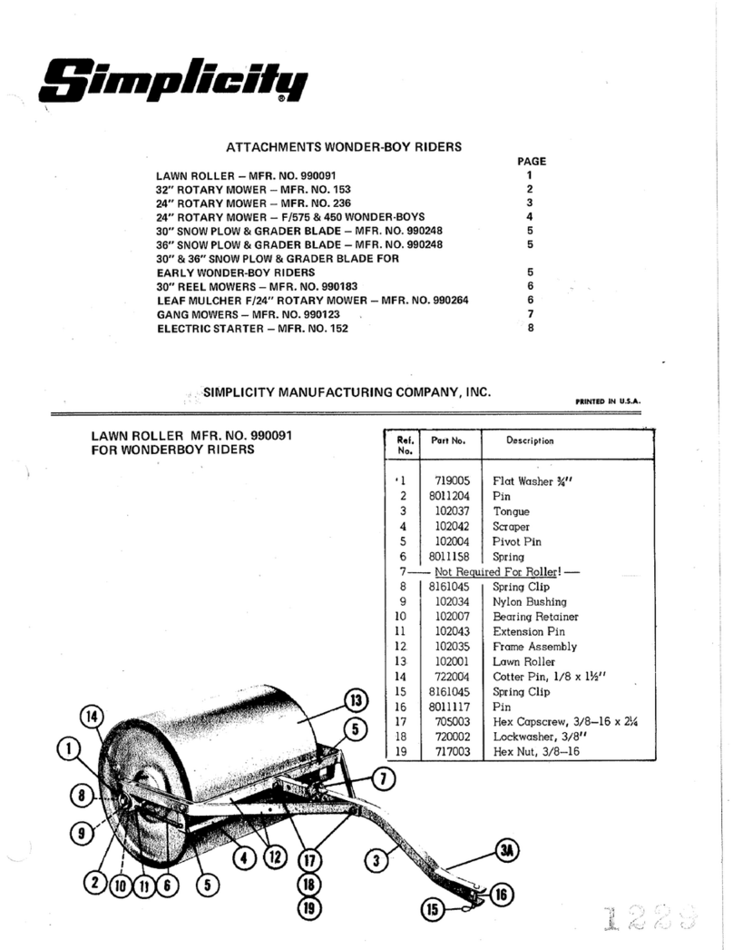 Simplicity 152 User manual