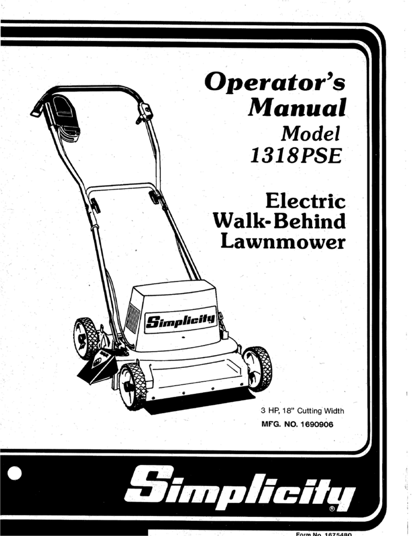Simplicity 1318PSE Mower User manual