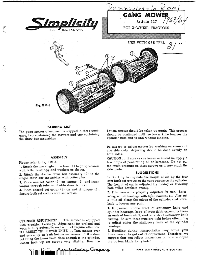 Simplicity 127 User manual