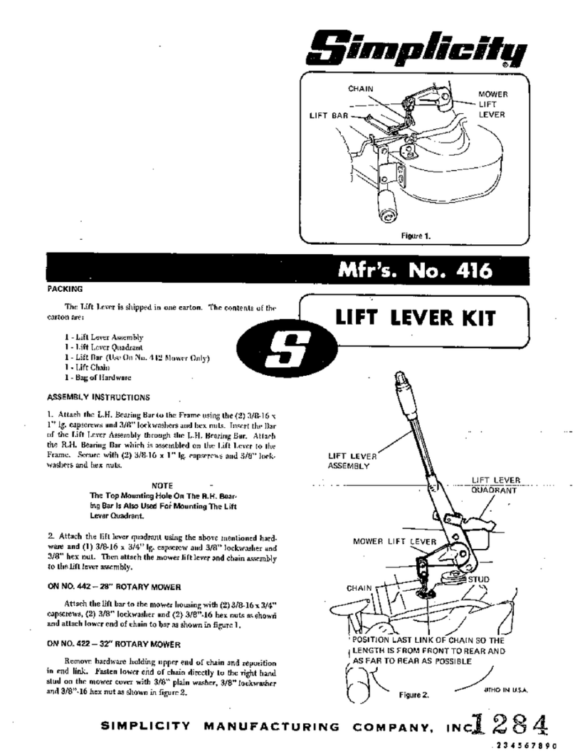 Simplicity 416 User manual