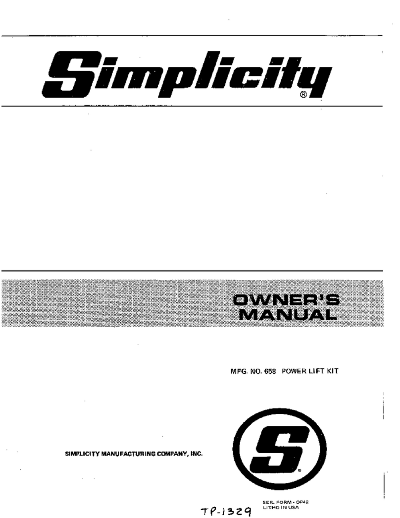 Simplicity 658 User manual