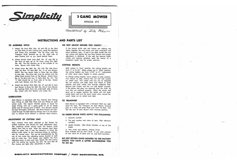 Simplicity 273 Datasheet