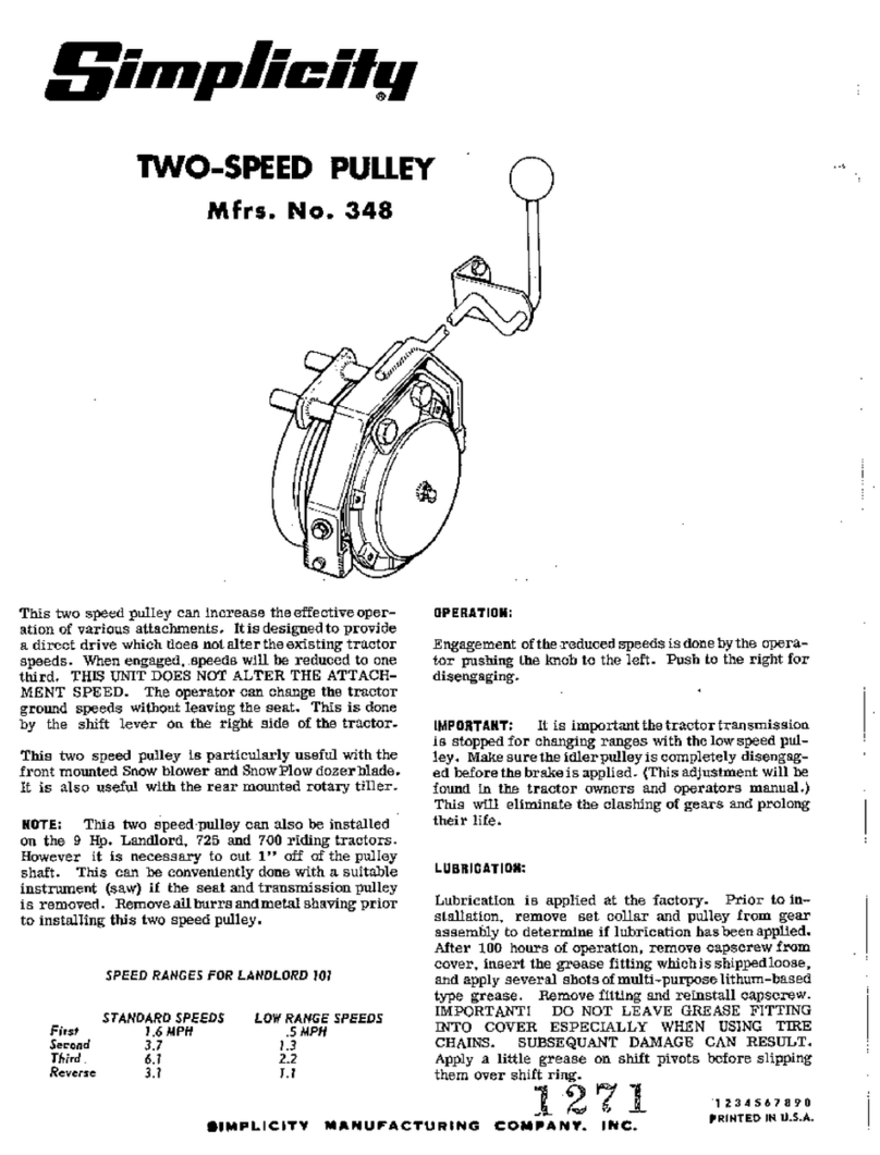 Simplicity 348 User manual