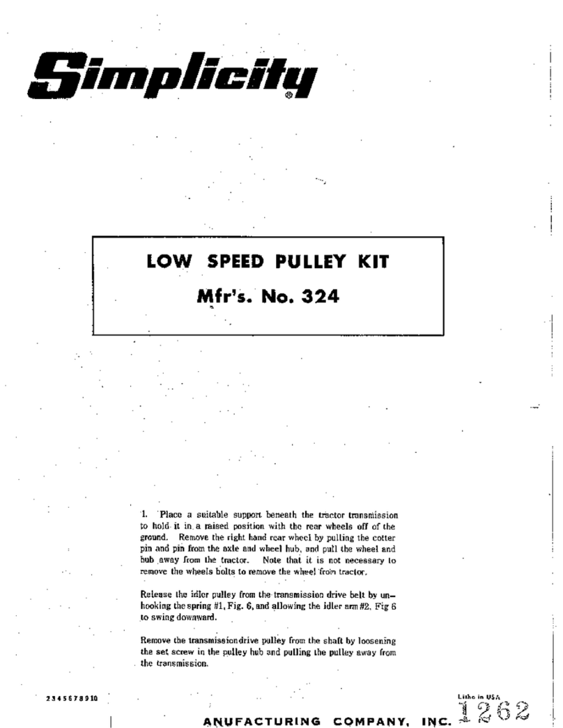 Simplicity 324 User manual