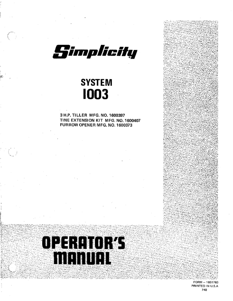 Simplicity System 1003 User manual