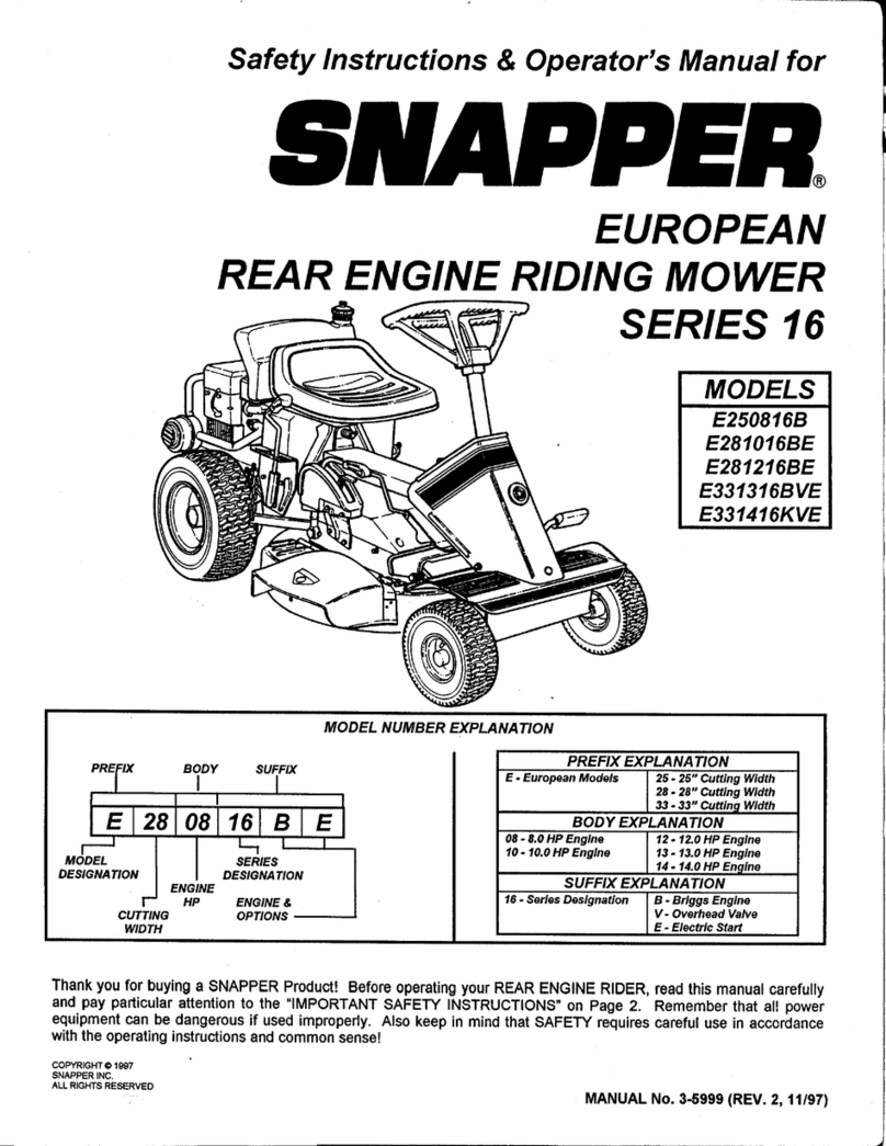 Snapper E250186B Operation and maintenance manual