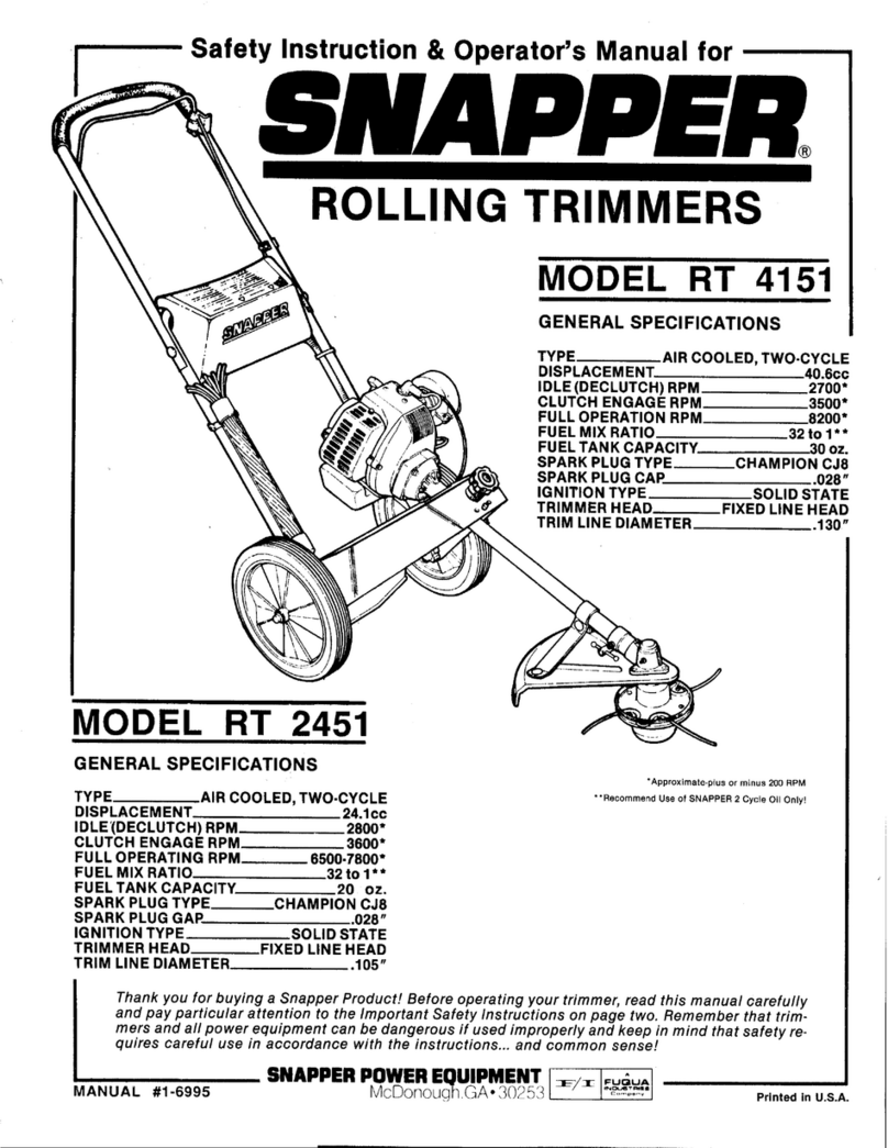 Snapper RT 4151 Operation and maintenance manual