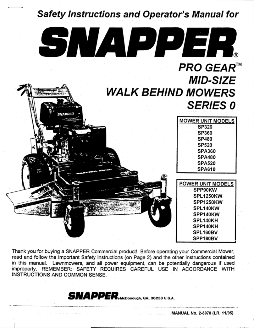 Snapper SP320 Operation and maintenance manual Snapper SP320 Operation and maintenance manual