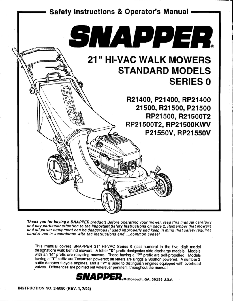 Snapper P21400 Operation and maintenance manual