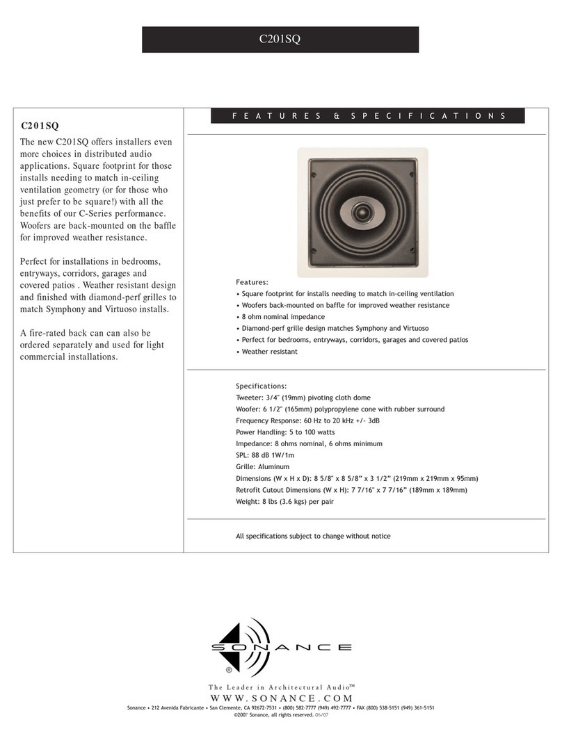 Sonance C201SQ User manual