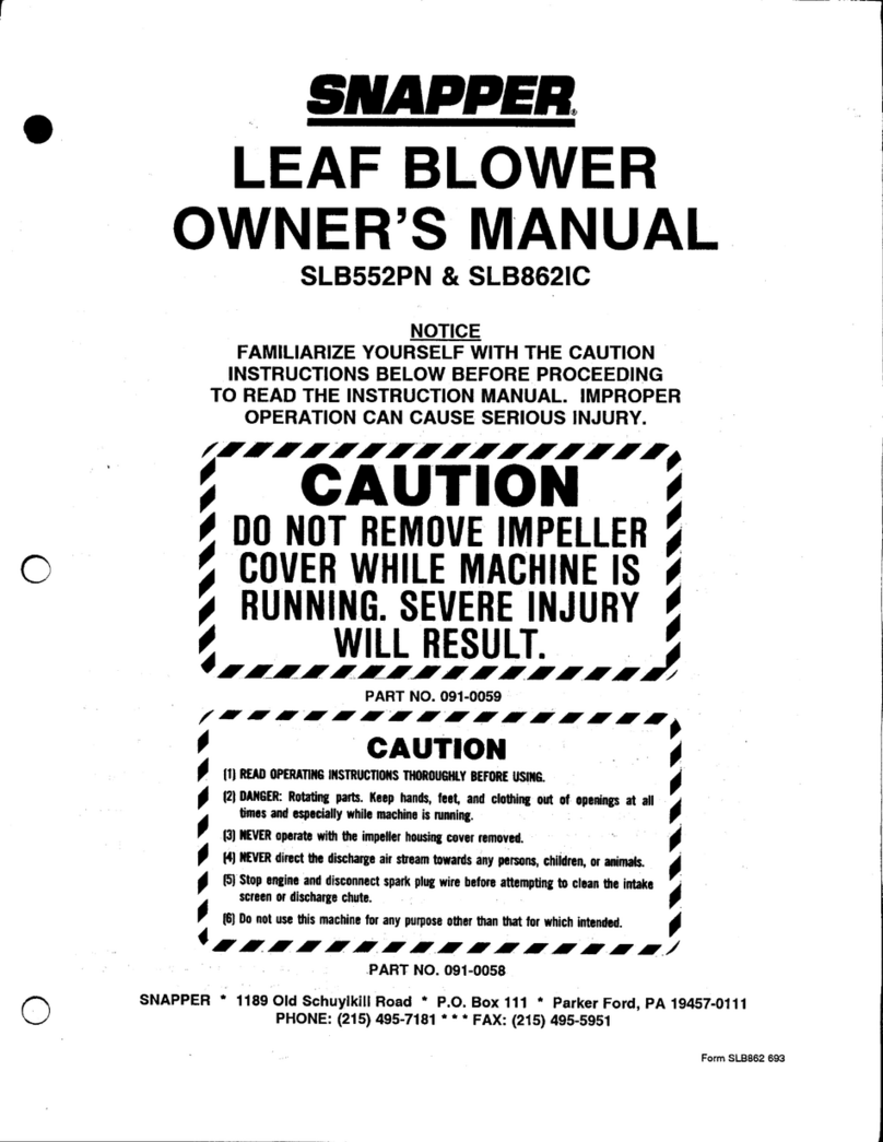 Snapper SLB862 User manual