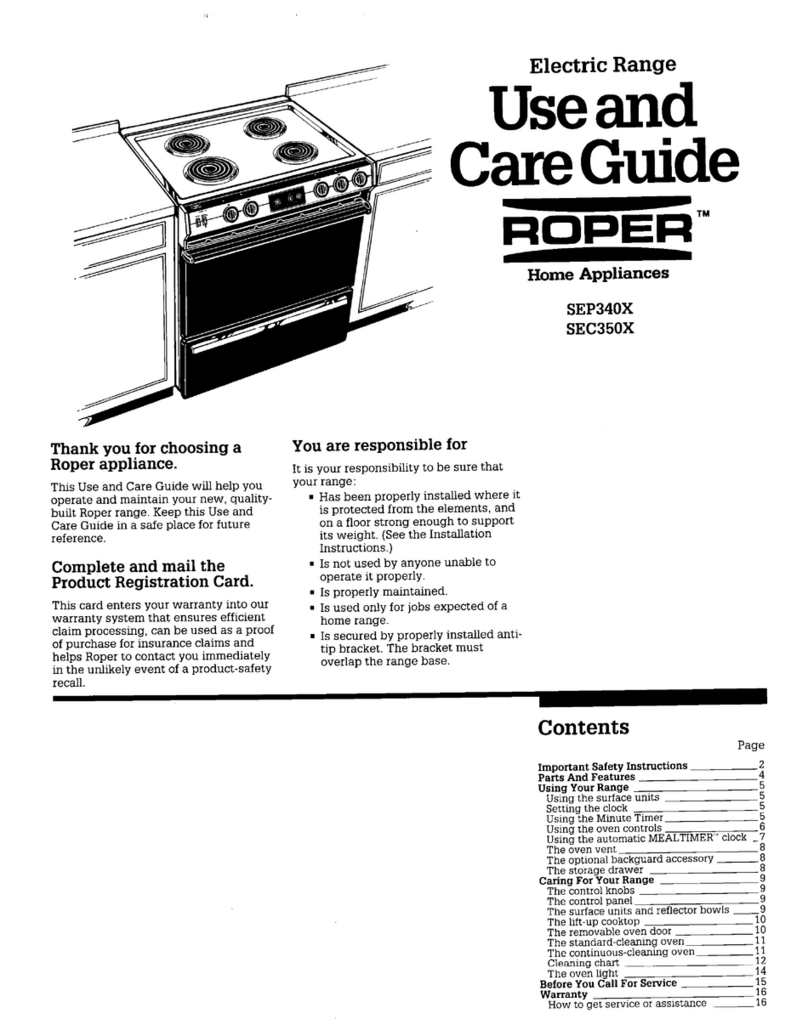 Roper SEC350X User manual