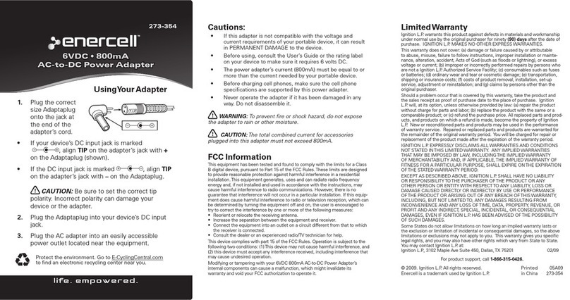 Enercell Enercell 273-354 User manual