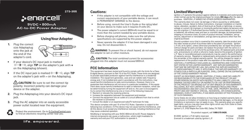 Enercell 273-355 273-355 User manual