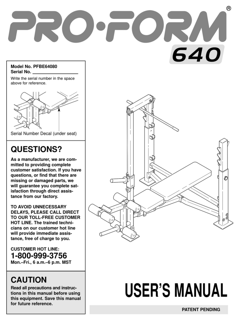 Pro-Form 640 User manual