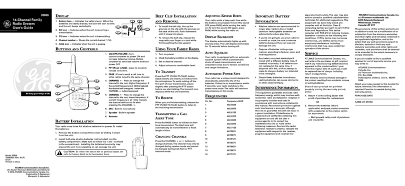 GE 35809 User manual