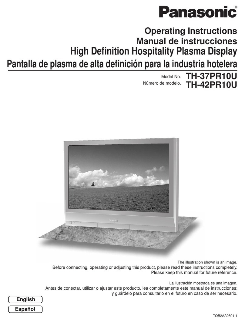 Panasonic TH37PR10U - 37" PLASMA TELEVISION User manual
