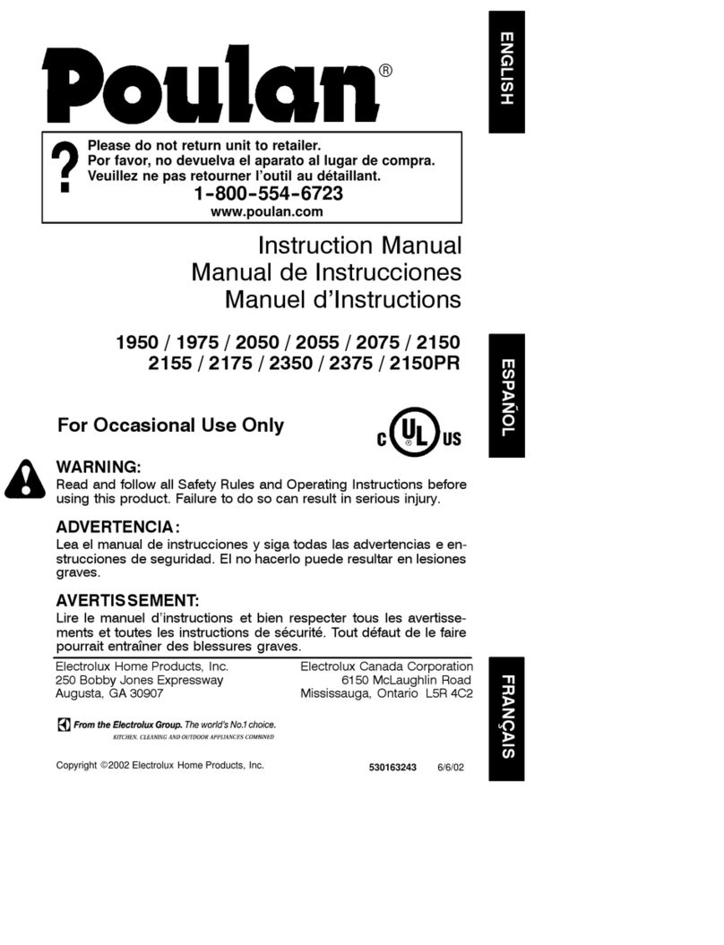 Poulan Pro 530163243 User manual