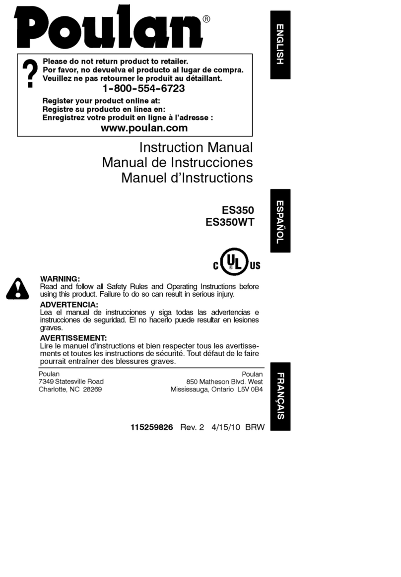 Poulan Pro 115259826 User manual