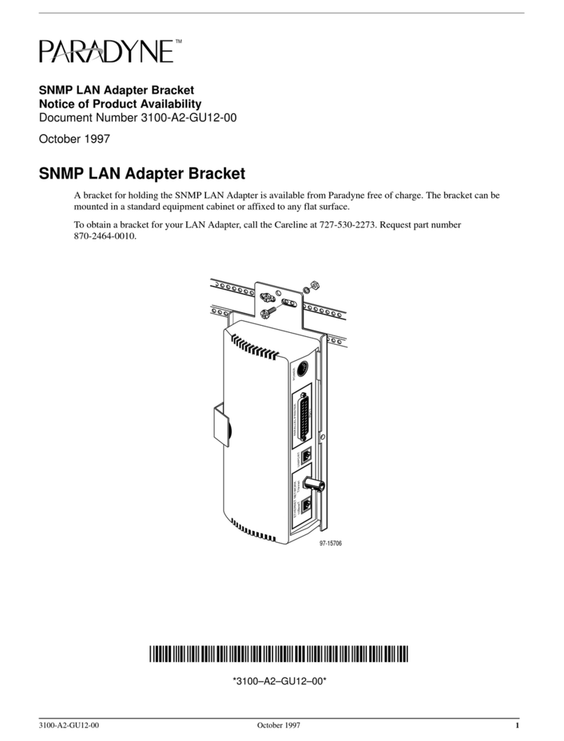 Paradyne Adapter Bracket Operation and maintenance manual