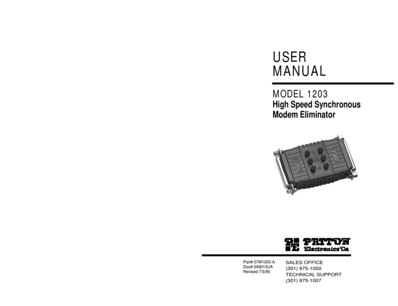 Patton electronics 1203 User manual