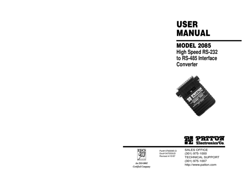 Patton electronics 2085 User manual