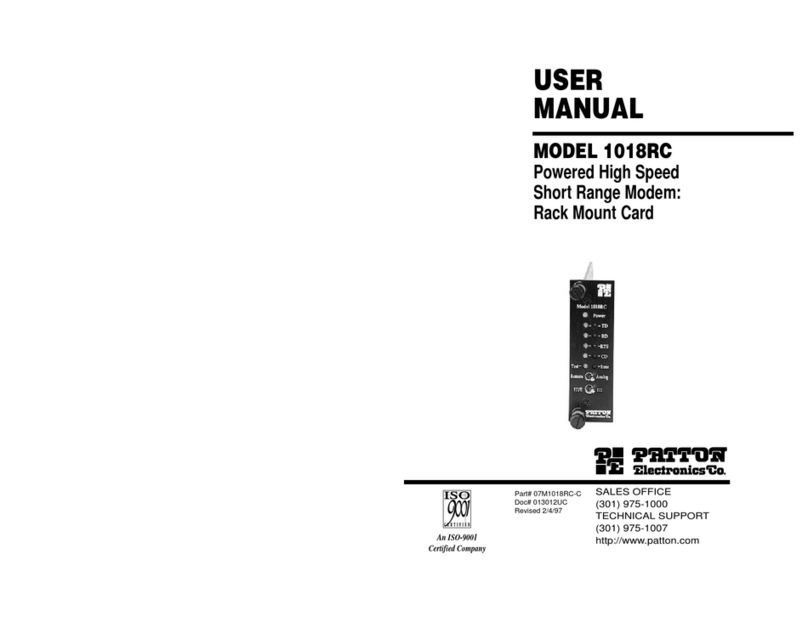 Patton electronics 1018RC User manual