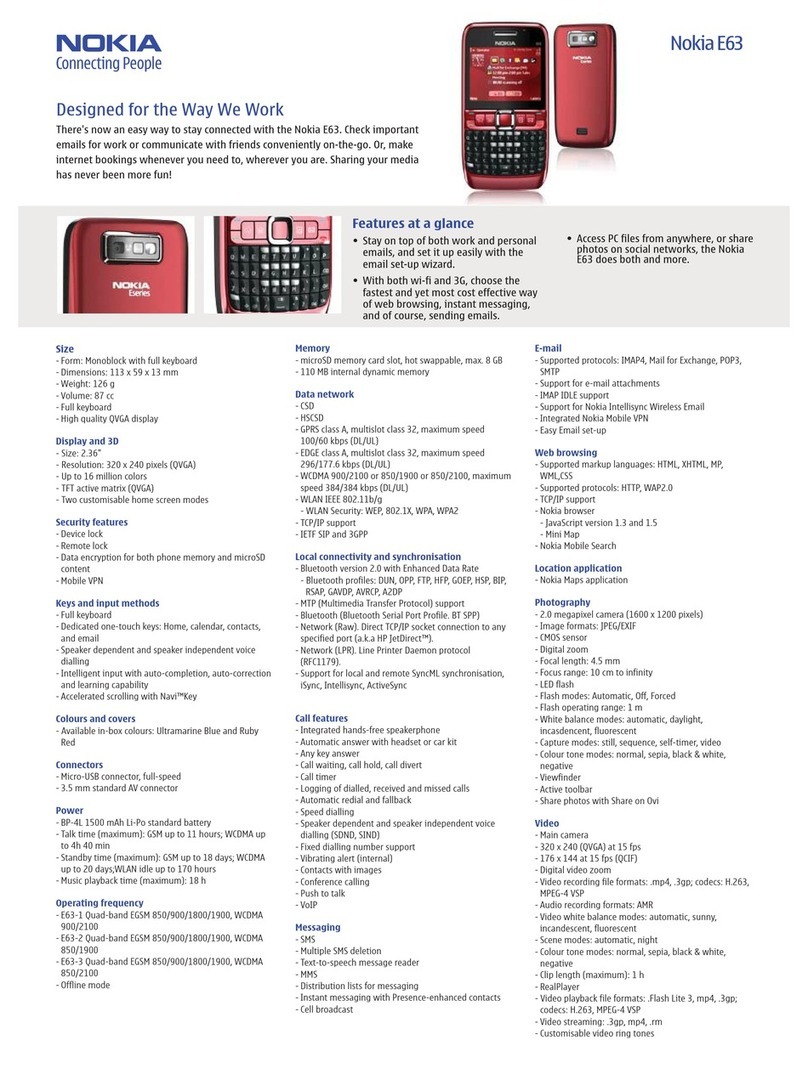Nokia E63 User manual