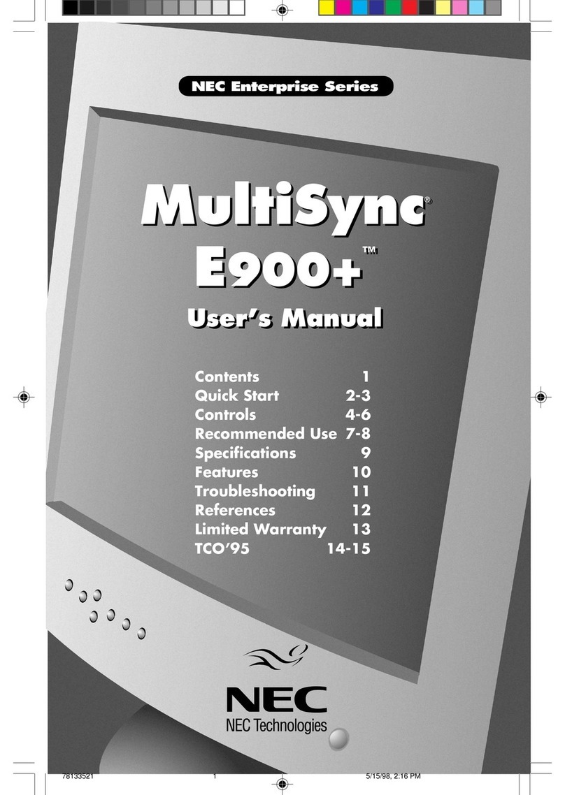 NEC MULTISYNC E900+ User manual
