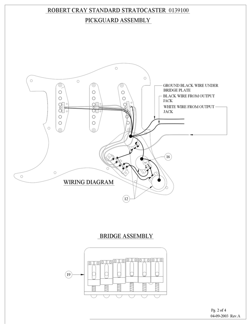 Fender Robert Cray Stratocaster User manual Fender Robert Cray Stratocaster User manual