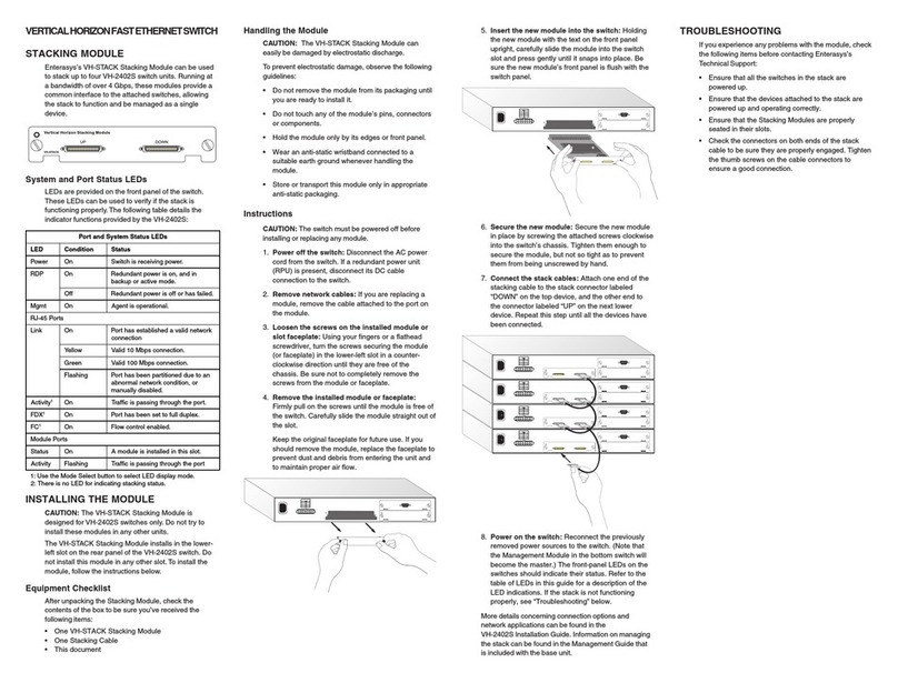 Enterasys VH-STACK User manual