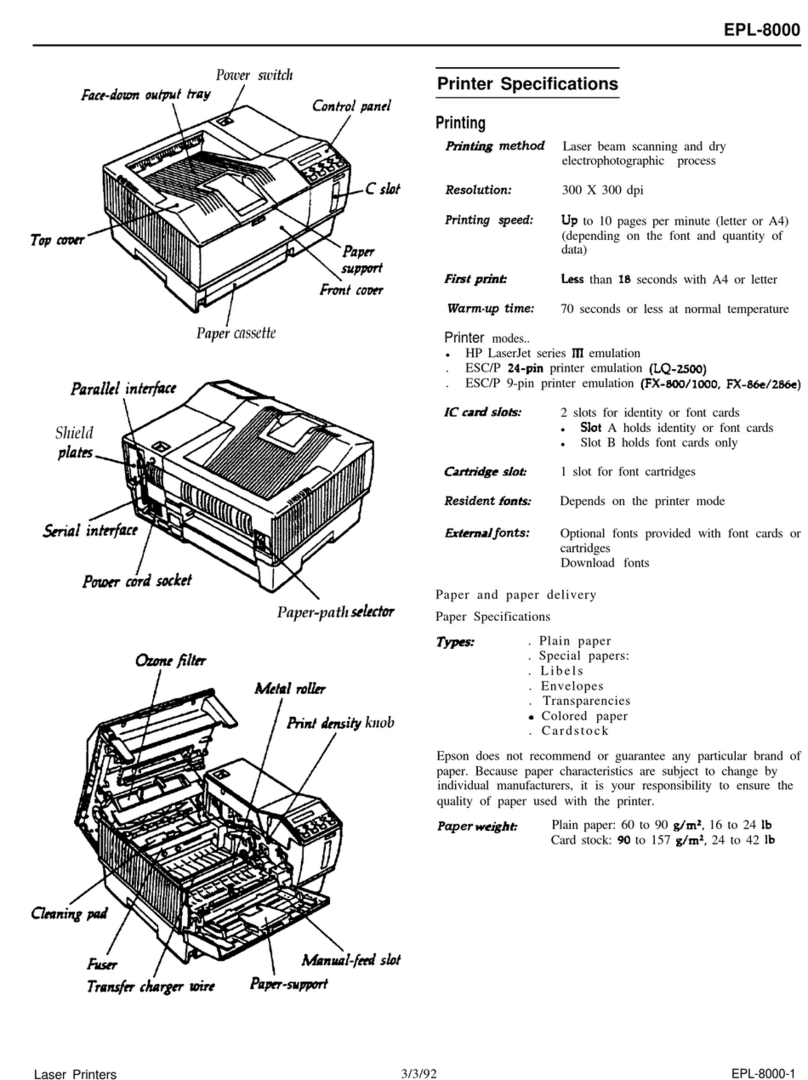 Epson EPL-8000 User manual