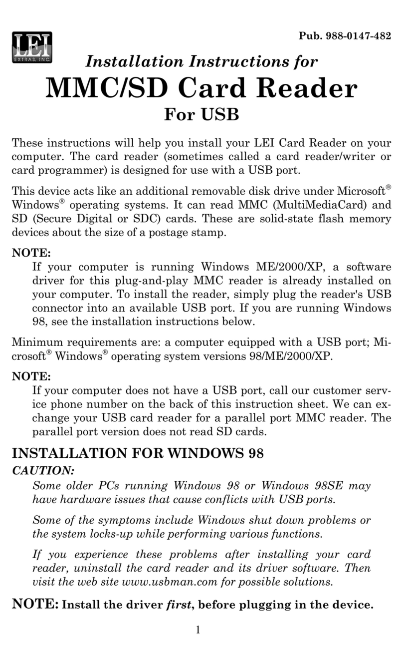 LEI Electronics MMC/SD Card Reader User manual