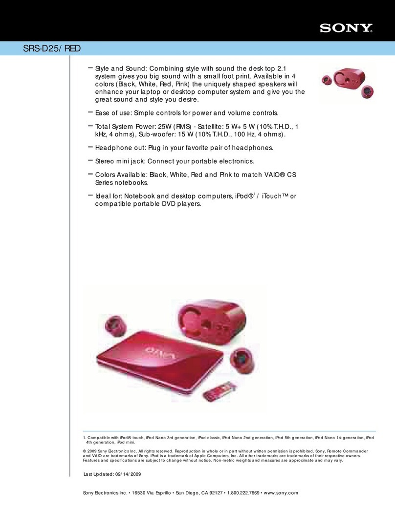 Sony SRS-D25/RED Marketing Specifications (Red... User manual