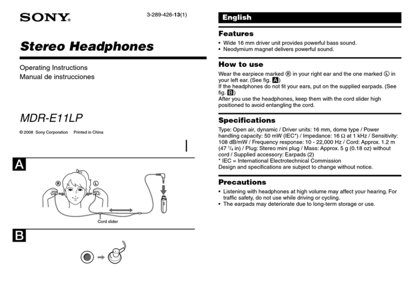Sony MDR-E11LP User manual Sony MDR-E11LP User manual