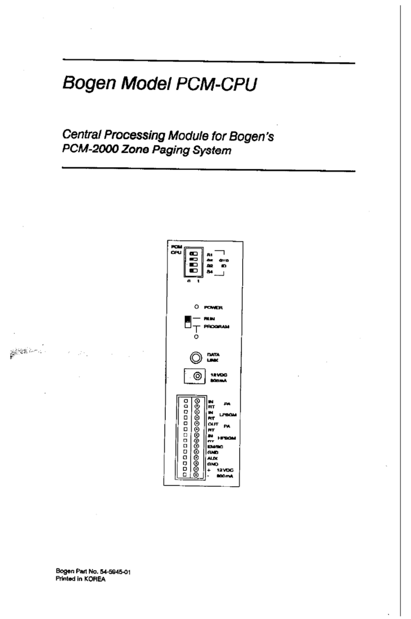 Bogen PCM-CPU User manual